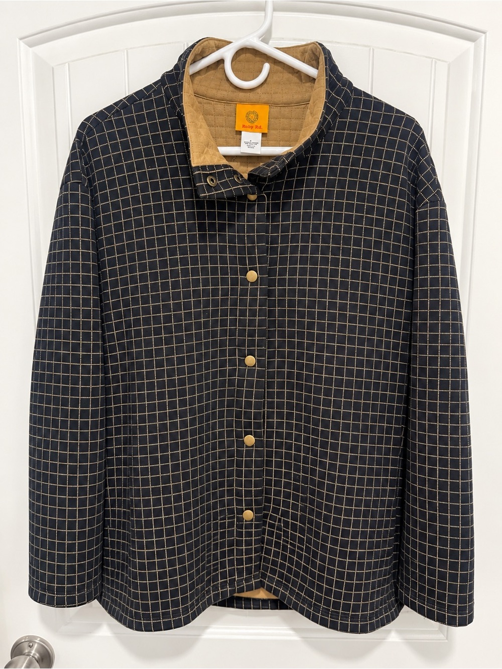 Ruby Rd Quilted Windowpane Barn Jacket Women’s L
